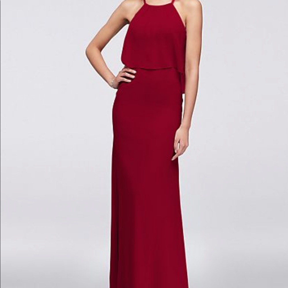 David’s Bridal Merlot bridesmaid dress